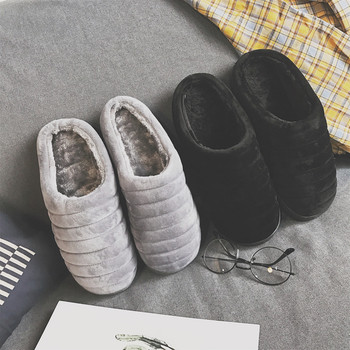 Топли унисекс домашни чехли в сив и черен цвят