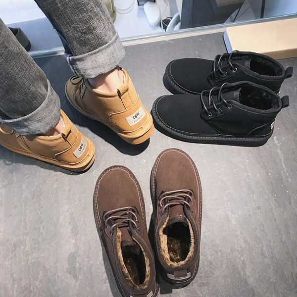 Χειμωνιάτικες μπότες ανδρών σε τρία χρώματα από οικολογικό σουέτ