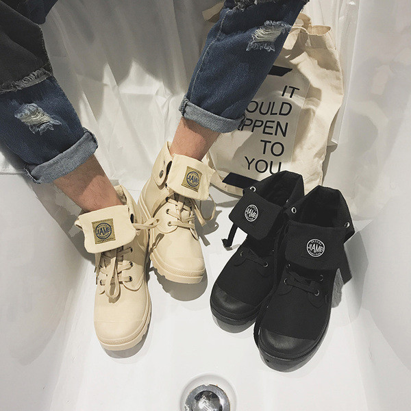 Χειμερινές μπότες ανδρικές με ανθεκτική σόλα σε δύο χρώματα