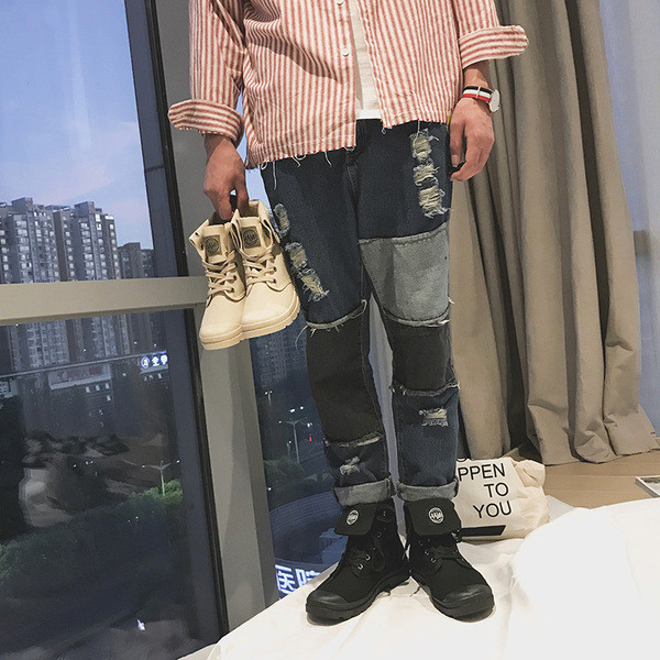 Χειμερινές μπότες ανδρικές με ανθεκτική σόλα σε δύο χρώματα