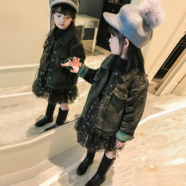 Παιδικό χνουδωτό παλτό για κορίτσια