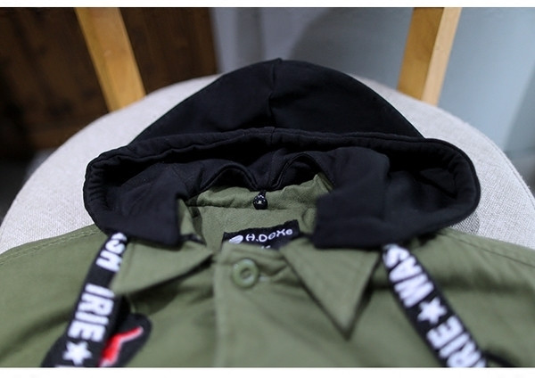 Παιδικό μακρύ πουκάμισο χειμώνα-χειμώνα με κουκούλα για αγόρια