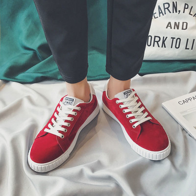 Χαμηλά αρσενικά πάνινα παπούτσια σε γκρι, κόκκινο και μαύρο χρώμα