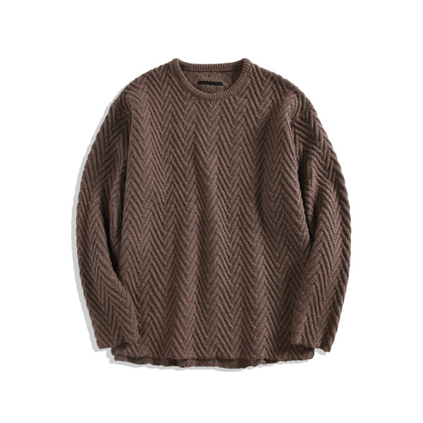 Πλεκτό πουλόβερ σε μαύρο και καφέ χρώμα