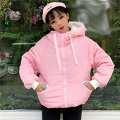 Семпло ежедневно яке с качулка с уши в четири цвята