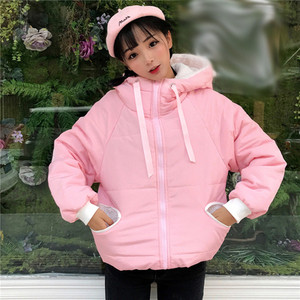 Семпло ежедневно яке с качулка с уши в четири цвята