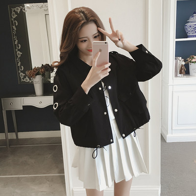 Κομψό σακάκι για κυρίες με μεταλλικά δαχτυλίδια στα μανίκια σε δύο χρώματα