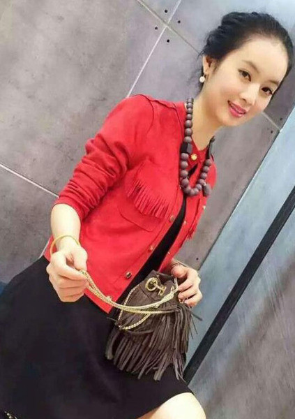 Κυρίες κομψό σακάκι με κουμπιά και κρόσσια σε τρία χρώματα