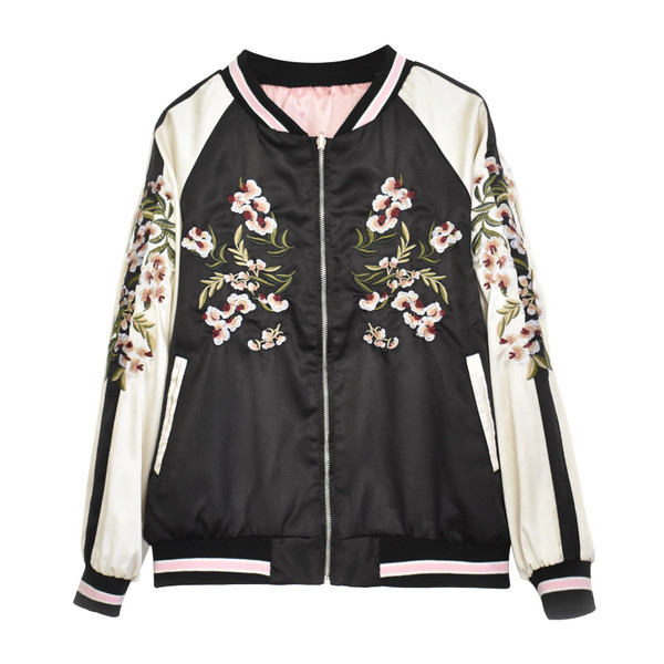 Дамско яке с О-образна яка и флорална 