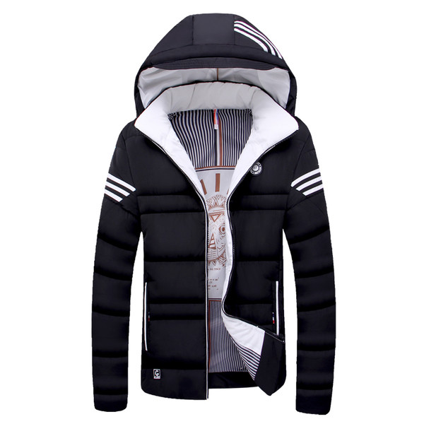 Модерно спортно-елегантно мъжко яке с качулка в три цвята