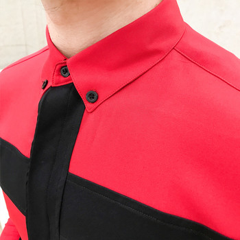 Стилна мъжка риза в бял и червен цвят