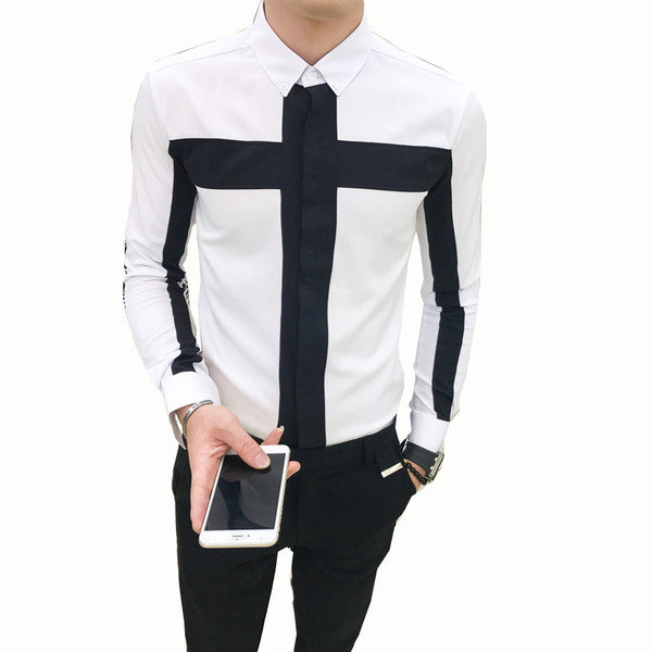 Κομψό ανδρικό πουκάμισο σε λευκό και κόκκινο χρώμα