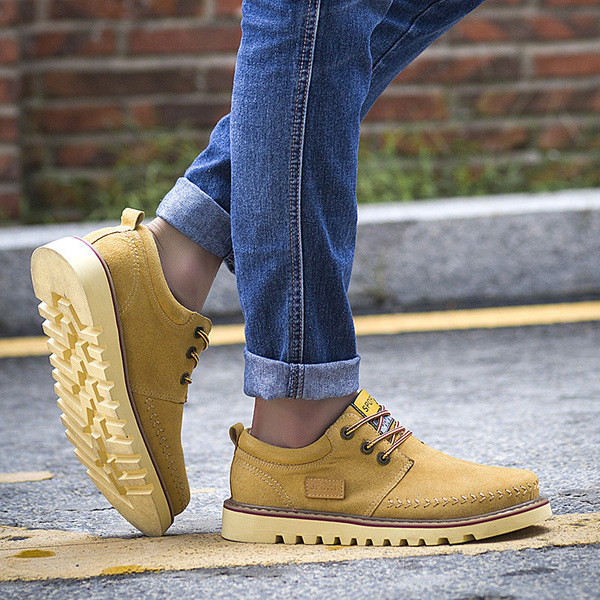 Ανδρικά παπούτσια σε οικολογικό σουέτ σε τρία χρώματα