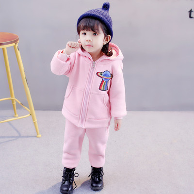 Стилен детски комплект за момичета от две части, подходящ за зимата