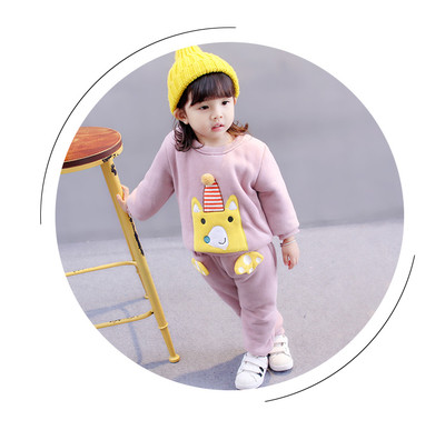 Παιδικό σετ για κορίτσια με δίχρωμη εφαρμογή