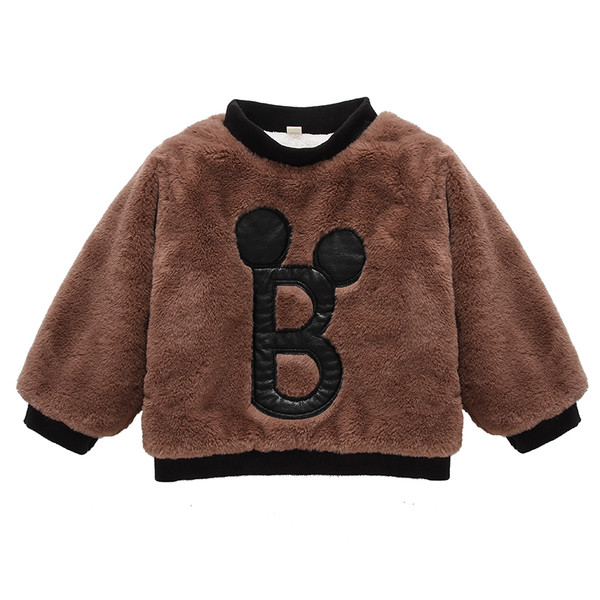 Детска плюшена блуза за момичета в два цвята