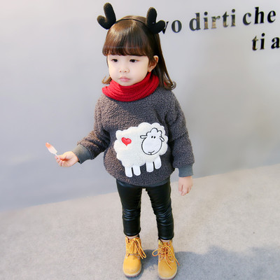 Κομψό πουλόβερ για κορίτσια σε γκρι με εφαρμογές