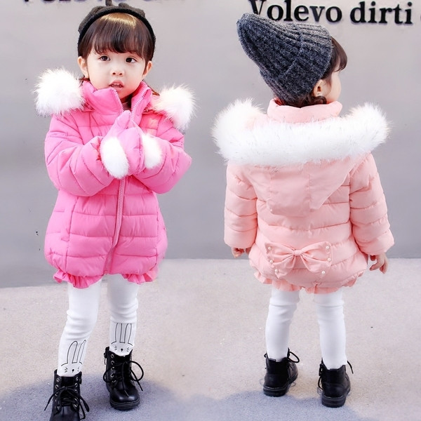 Παιδικό χειμωνιάτικο σακάκι με πίσω κορδέλα και κουκούλα με κουκούλα