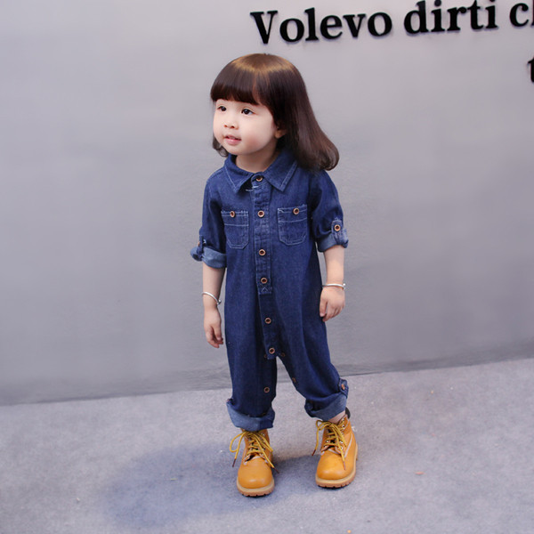 Стилен дънков гащеризон за момичета