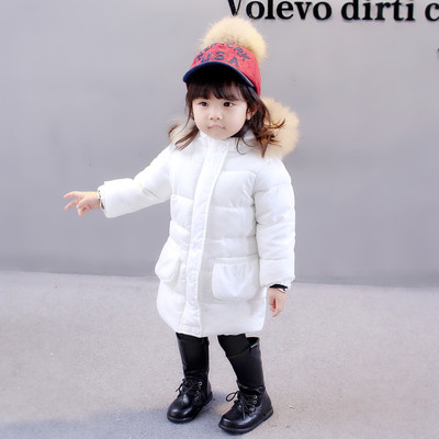 Μακρύ χειμωνιάτικο μπουφάν για κορίτσια με κουκούλα σε δύο χρώματα