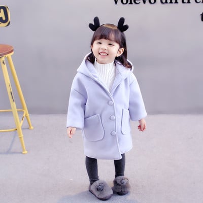 Αθλητικό κομψό μωρό για κορίτσια με κουμπιά, τσέπες και κουκούλα