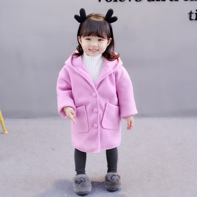 Αθλητικό κομψό μωρό για κορίτσια με κουμπιά, τσέπες και κουκούλα