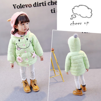 Παιδικό μπουφάν για κορίτσια με κινούμενα σχέδια και κουκούλα