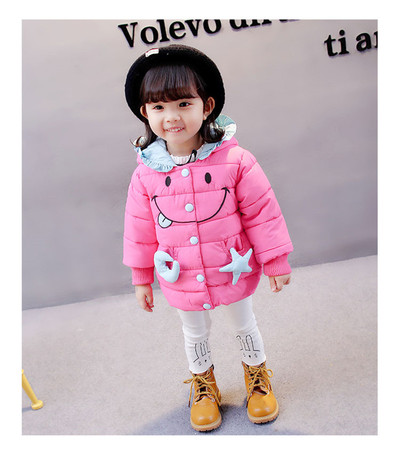 Παιδικό μπουφάν για κορίτσια με κινούμενα σχέδια και κουκούλα