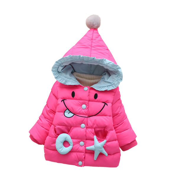 Παιδικό μπουφάν για κορίτσια με κινούμενα σχέδια και κουκούλα