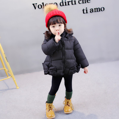 Παιδικό μπουφάν για κορίτσια - κόψτε, με κουκούλα με ρουφηξιά