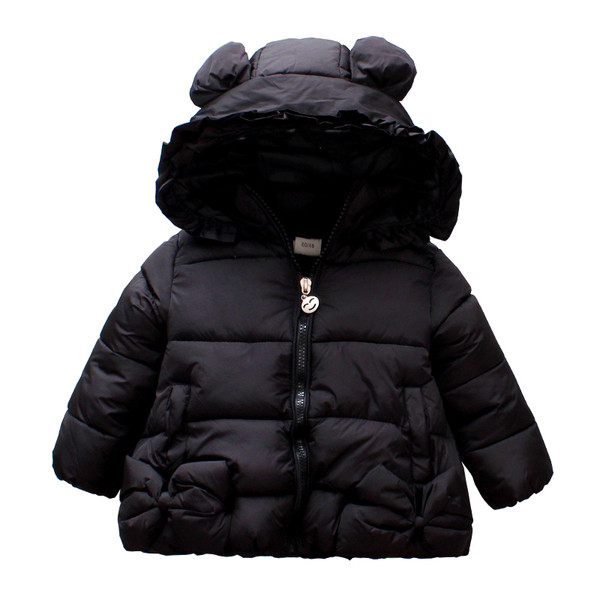 Παιδικό μπουφάν για κορίτσια - κόψτε, με κουκούλα με ρουφηξιά