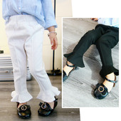 Κομψά παιδικά παντελόνια για κορίτσια σε μαύρο και άσπρο