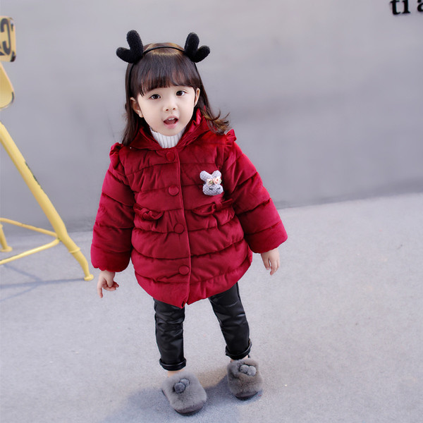 Κομψό μπουφάν για κορίτσια με κουκούλα σε δύο χρώματα