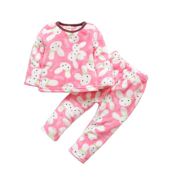 Топла детска пижама за момичета в две разцветки