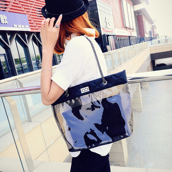 Прозрачна дамска чанта с органайзер в шест цвята