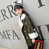 Κομψό μακρύ μάλλινο παλτό για κορίτσια