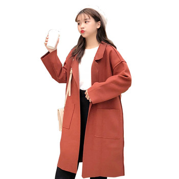 Дамско елегантно дълго палто в два цвята