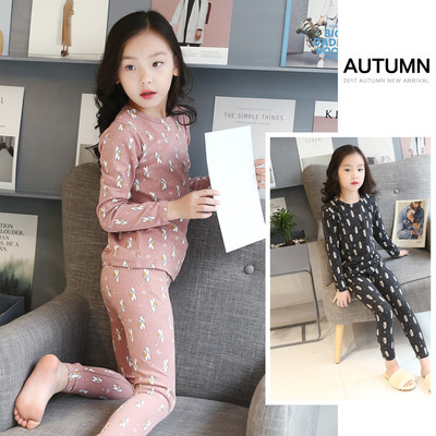Детска пижама за момичета в два цвята с изображения