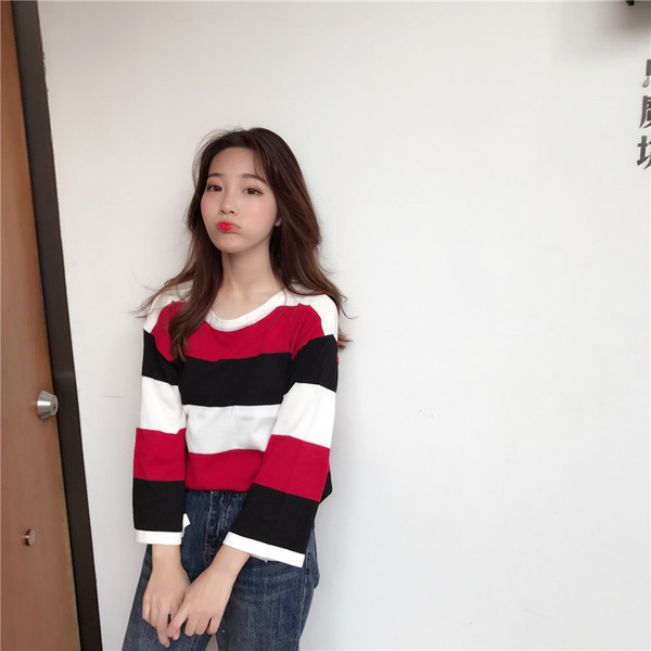 Γυναικεία casual μπλούζα με μακριά μανίκια σε δύο χρώματα