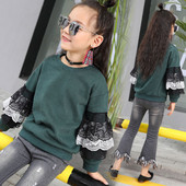 Παιδική μπλούζα για κυρίες με δαντέλα στα μανίκια