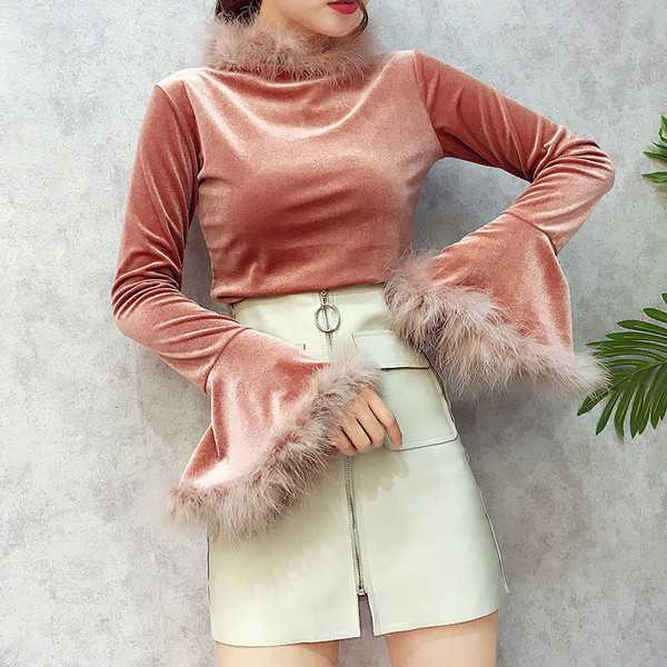 Κομψή κυρία μπλούζα με κομμένα μανίκια και κάτω