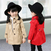 Κομψό παιδικό παλτό με κουμπιά για κορίτσια, ελαφρώς κομμένα σε τρία χρώματα
