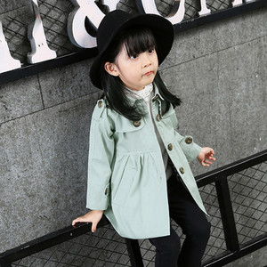 Κομψό παιδικό παλτό με κουμπιά για κορίτσια, ελαφρώς κομμένα σε τρία χρώματα