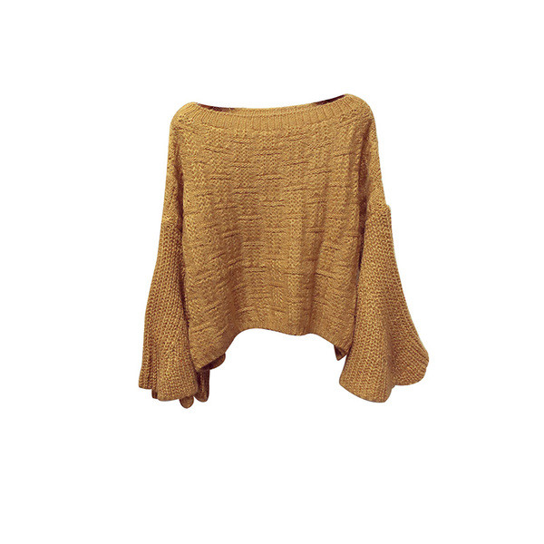 Πουλόβερ από πλεκτό κυρίες σε χαλαρό ύφος με κομμένα μανίκια