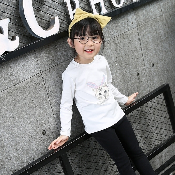 Καθημερινή μακρύ μανίκι για κορίτσια με λευκό και καφέ γατάκι