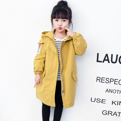 Καθημερινό αθλητικό μακρύ μπουφάν με κουκούλα για κορίτσια σε τρία χρώματα