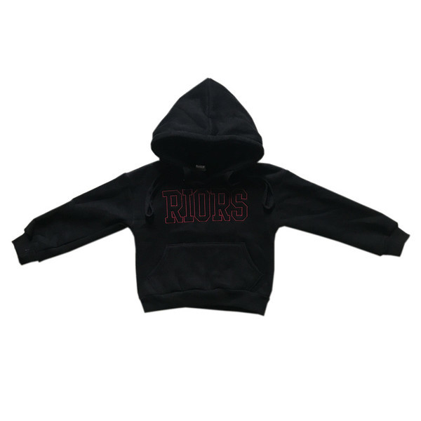 Παιδική κουκούλα με κουκούλα με ζεύξεις και δίχρωμη επιγραφή