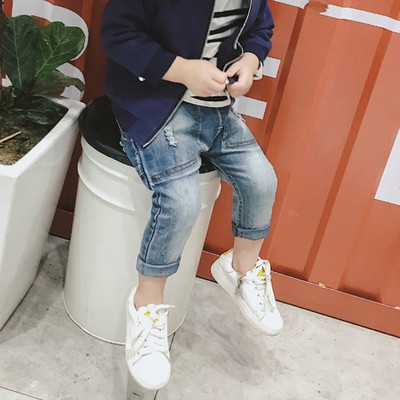 Αθλητικά κομψά παιδικά τζιν για αγόρια με βαθιές τσέπες