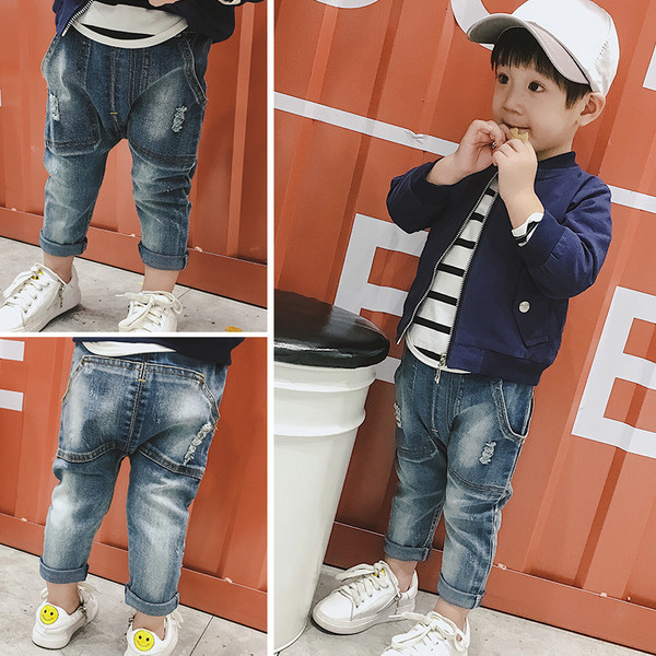 Αθλητικά κομψά παιδικά τζιν για αγόρια με βαθιές τσέπες