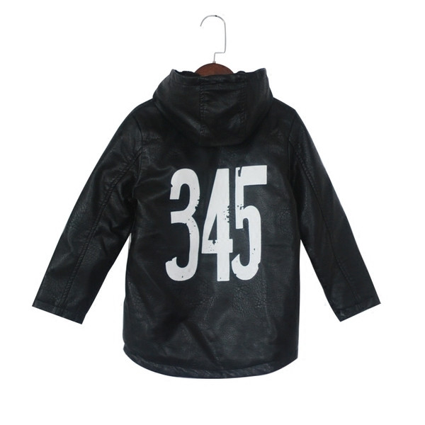 Μακρύ φθινόπωρο-χειμωνιάτικο σακάκι με κουκούλα οικολογικού δέρματος, γεμισμένο σε δύο χρώματα